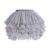 Falda tutú para bebé, 6 capas, tutus 1-8T, Gris, 1-2