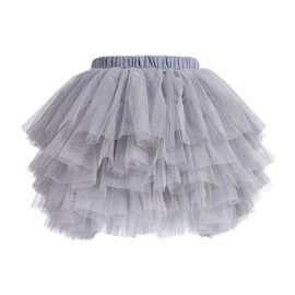 Falda tutú para bebé, 6 capas, tutus 1-8T, Gris, 1-2 Años