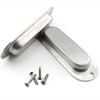 Generic 2 Pack Oval Flush Door Pull Handles, Stainless Steel