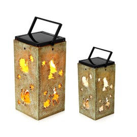Outdoor Solar Portable Lantern Lights Thanksgiving Turkey Silhouette Garden Décor
