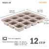 CHEFMADE Brownie Cake Pan, 12-Cavity Non-Stick Square Muffin Pan Blondie