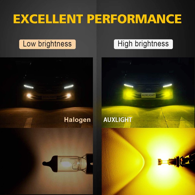 AUXLIGHT 2504 LED Fog Light DRL Bulbs, 2400 Lumens Extremely