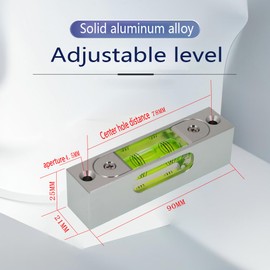 High precision aluminum alloy metal adjustable level bubble small square bar luminous magnetic length 90 hole pitch 78MM