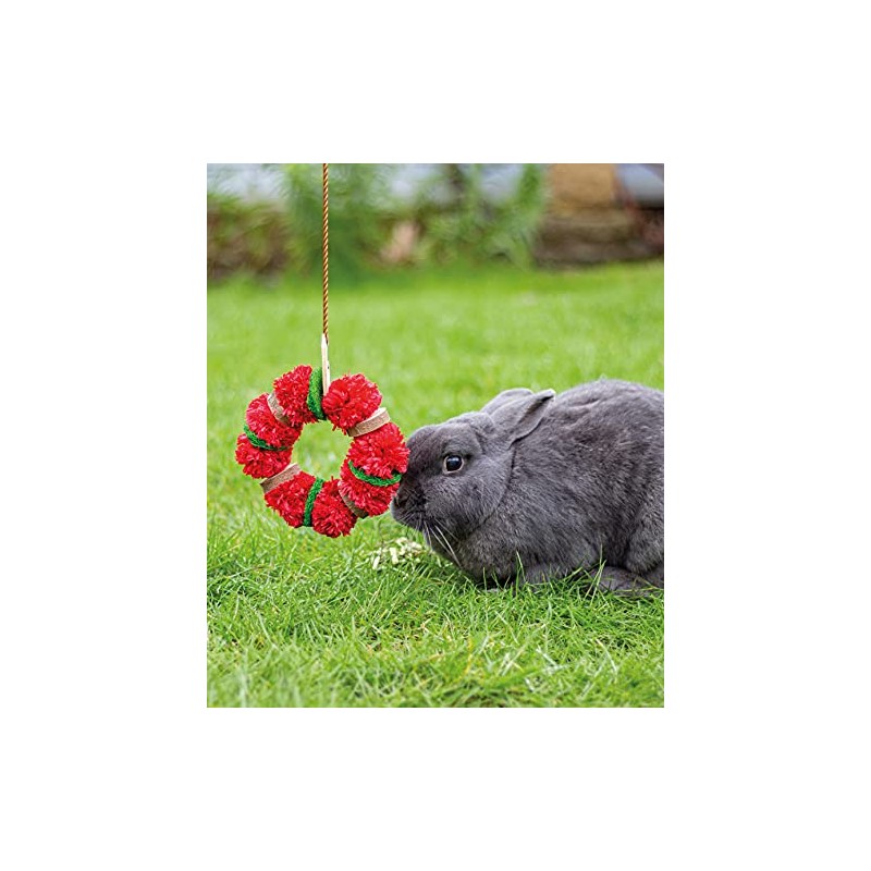 Rosewood Christmas Wreath Toy for Small Animals, 8cm diameter