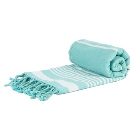 Nicola Spring Deluxe Cotton Turkish Bath Towel - Sky Blue - 157 x 87cm - Lightweight Absorbent Large Adults Kids Drying Sheet Swimming Pool Towel for Beach, Bathroom, Gym, Shower, Sauna