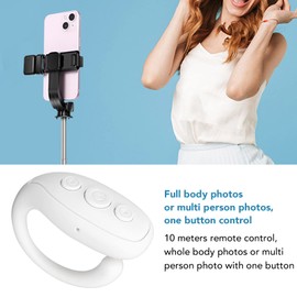 BT Remote Control Page Turner, Ring Shape Cell Phone Camera Remote Shutter Selfie Button, App Page Turner(White)