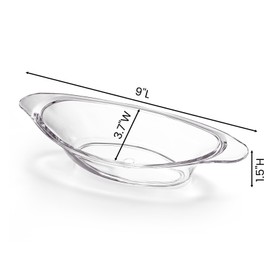 WRINGKIT 12 Pack Banana Split Boats, 6 Oz Acrylic Ice Cream Sundae Serving Dish, Reusable Clear Dishware Bowl Serving Plates for Fruits, Dessert, Yogurt, Brownies, Salad, Snack