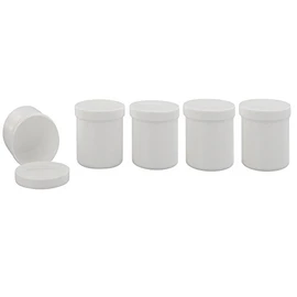 Kosmetex Leere Dose, Kosmetikdose weiÃ, rund 100gr / 125ml Schraubdose, Kunststoffdose, Cremedose, Kruke, Salbendose, 5 x 100gr / 125ml