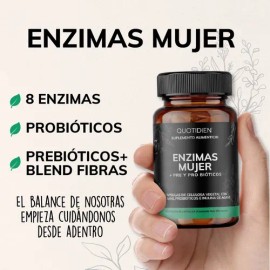 Enzimas Digestivas + Probióticos + Prebióticos - 60 Cápsulas