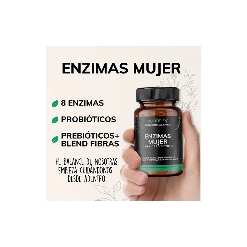 Enzimas Digestivas + Probióticos + Prebióticos - 60 Cápsulas