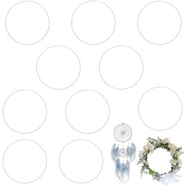 Belvanr 10 St체ck Metallringe Zum Basteln Silber 20 cm, Deko Ringe Zum Aufh채ngen, Drahtringe zum Basteln, f체r DIY Floral Hoop, Hochzeitskranz, Traumf채nger Ring, Wandbeh채nge Deko, Weihnachtsdekoration