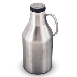 Vacuum insulated, double walled stainless growler with handle, 64 oz