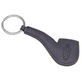 Savinelli 1876 Limited Edition Embossed Italian Leather Keychain, Blue