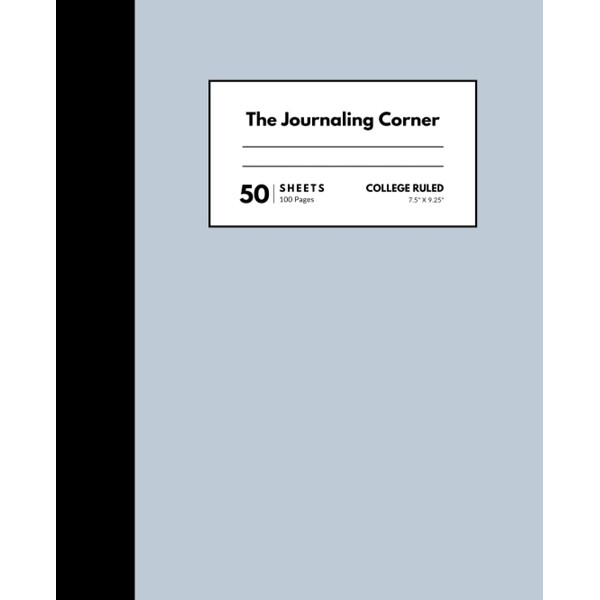 The Journaling Corner College Ruled Composition Notebooks: 100 Pages (50