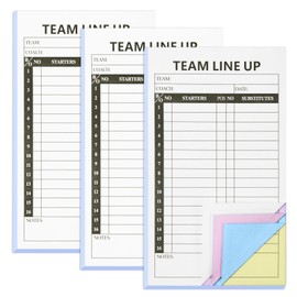 FOBSME 12 Pads Baseball Softball Lineup Cards 30 Games with 16 Player Roster Line Up Sheets 4.53 x 7.87 Inch Baseball Scorebook Coaching Accessory for Sports Umpires Supplies,4 Part Carbonless Copies