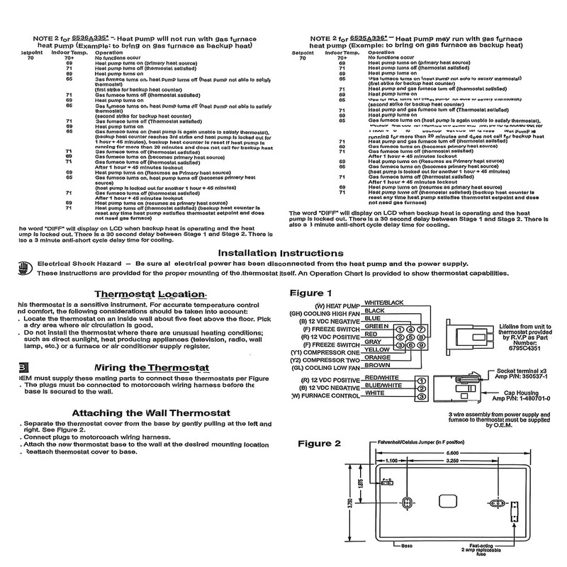 RV Upgrade 6536A3351 - Digital Heat/Cool Thermostat - Compatible with