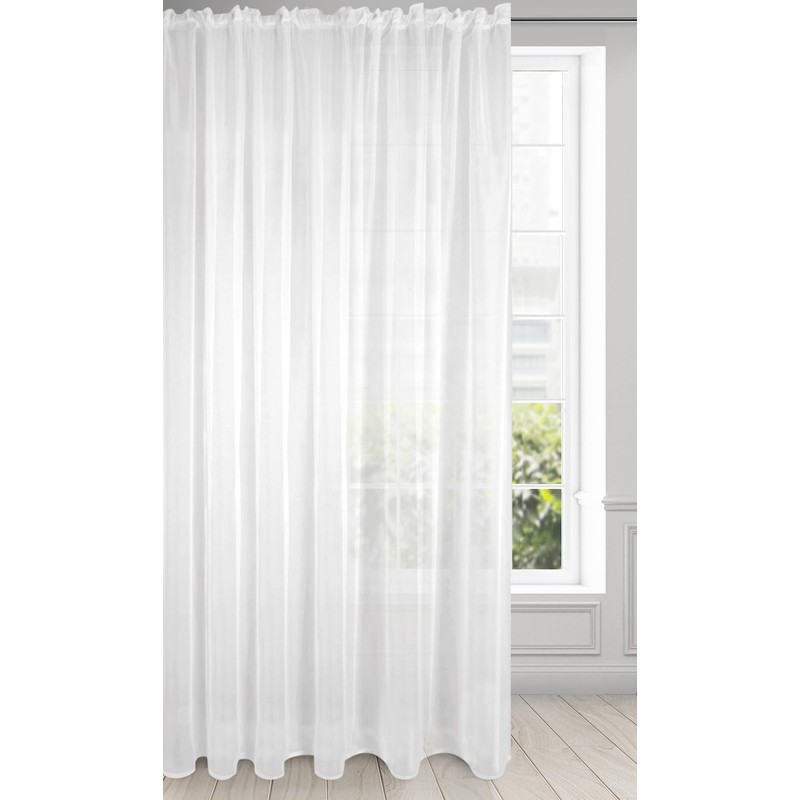 Eurofirany Curtain Voile Smooth Transparent Ruffle Tape 1 Piece Transparent