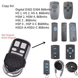 Krawnxin Remote Control Compatible with Hörmann Handheld Transmitter HSM2 HSM4 HSE2 Compatible with Marantec Transmitter Digital D302 D304 868 MHz Not for BS