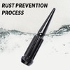 WSPXINBO 24PC M14X1.5 Thread Lug NutsSpike Spline -Black 14x1.5 4.4"