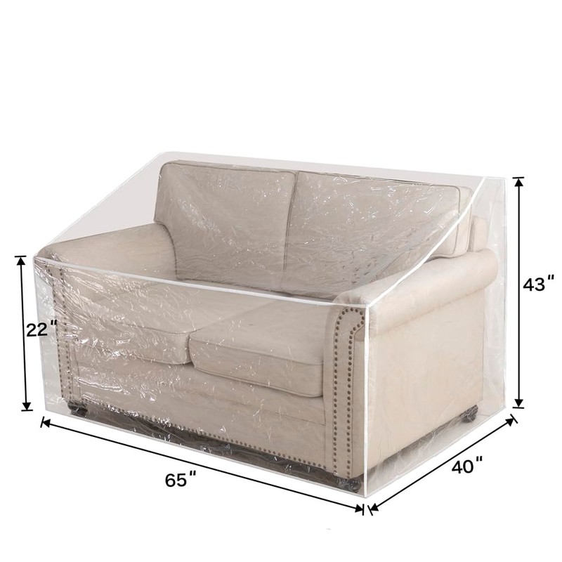 STONECREST Plastic Sofa Cover - Clear Vinyl Waterproof, Pet Scratching