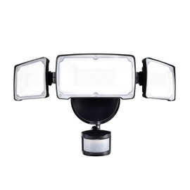 AWSENS Upgraded 3 Head LED Security Lights with Motion Sensor, 40W, 3800LM, Motion Security Light, 5000k, ETL Water Resistant, Motion Detected Flood Light for Garage, Yard, Porch (Black)