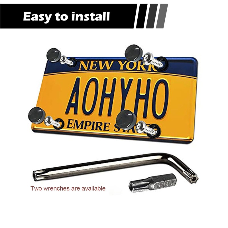 GKmow 4 Set Anti Theft Licence Plate Screws, SS Rustproof