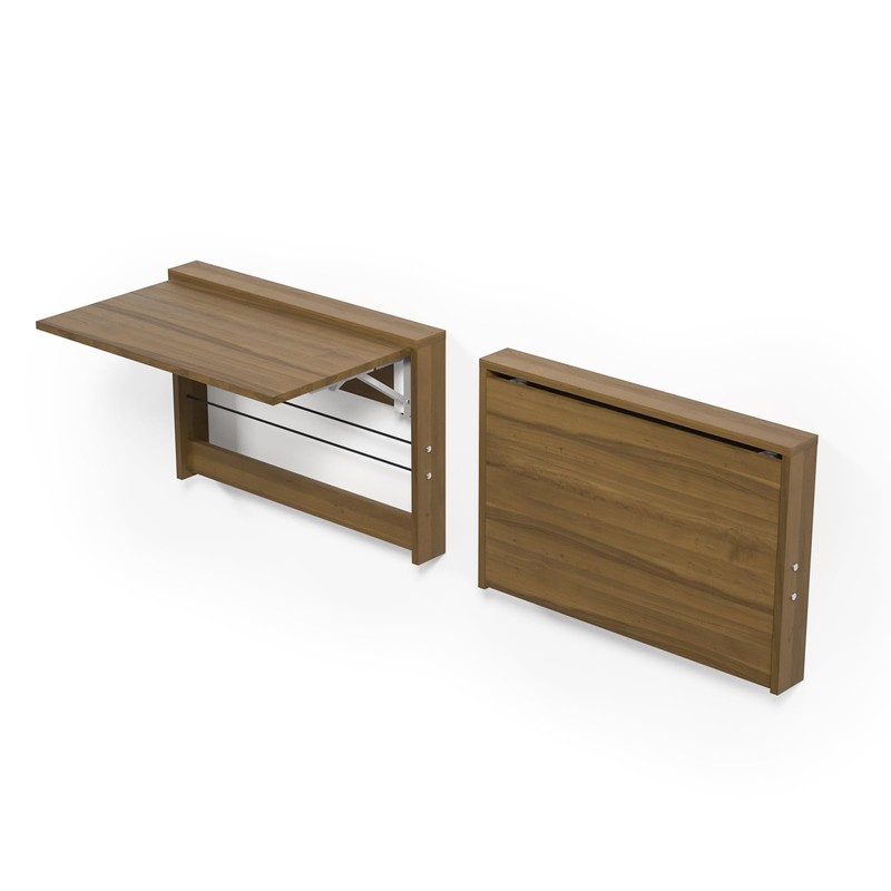 OLMPYE Wall Mounted Folding Table,Wooden Mounted Desk with Iron Bracket,Small