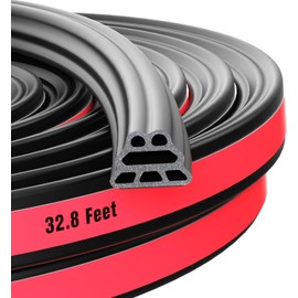 SOZATO Car Door Seal Strip Rubber 3 Layer Pyramid Structure Automotive Weather Stripping Self Adhesive Auto Door Soundproofing Weatherstrip Fit Truck Pickup Rv Trunk Hood Cover (Pyramid 32.8Ft)