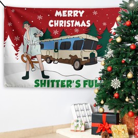 Christmas Vacation Backdrop Funny Christmas Banner New Year Winter Xmas Decor Griswold Family Cousin Eddie Christmas Decorations for Home Party