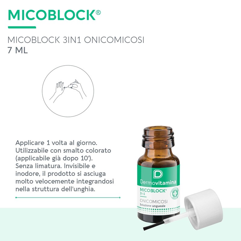 Dermovitamina - Micoblock 3in1Onicomicosi 7ml - Micosi Unghie Piedi