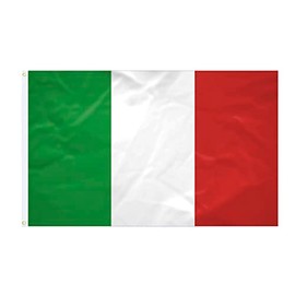 Italian Flag - 90 x 150 cm - Reinforced Fabric - Durable Stitching - Bright Colours - Outdoor Indoor Flag - Integrated Eyelets - National Flag
