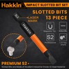 Hakkin 13Pcs Slotted Tip Screwdriver Bits S2 Steel Flat Head