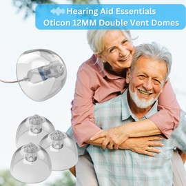 Oticon-Compatible Hearing Aid Domes - Minifit Bass Double Vent 12MM, Qty 36, Hearing Aid Dome Replacements, Universal Domes for Oticon Hearing Aid Supplies