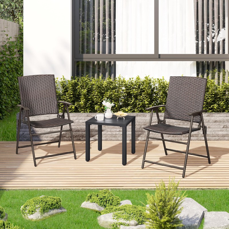 Yaheetech Outdoor Side Table, Small Metal Square Side Table, Easy