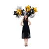 CTI 18" Star Foil Mylar Balloons 12 Pack Black Silver
