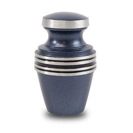 Grecian Banded Bronze Keepsake Urns - Extra Small - Holds Up to 3 Cubic Inches of Ashes - Grecian Blue Cremation Urn for Ashes