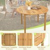 Tangkula Round Outdoor Dining Table, Acacia Wood 4-Person Large Dining