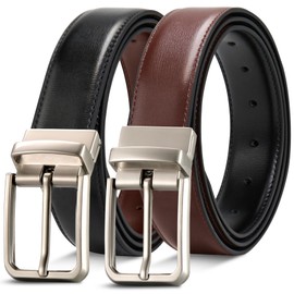 LCG LUCHENGYI Men's Reversible Leather Belts 1 Pack, Casual Two Styles in One Belt for Men for Jeans and Dress Pants
