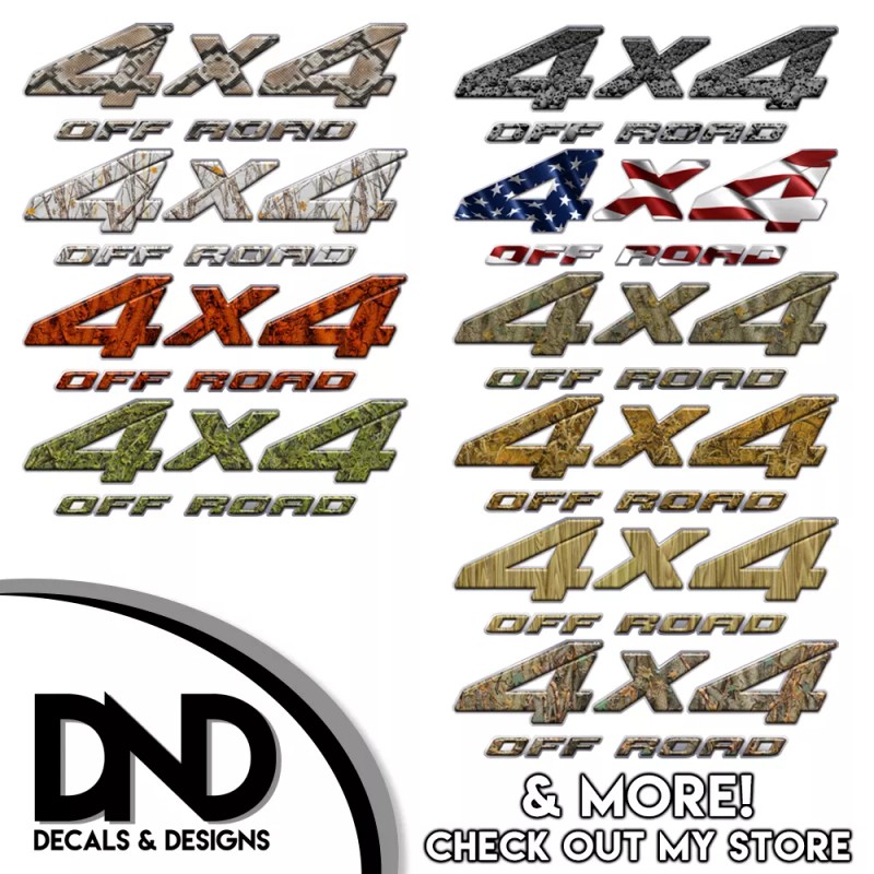 Decals N Designs 4x4 Off Road Decals 2 Pk Sticker