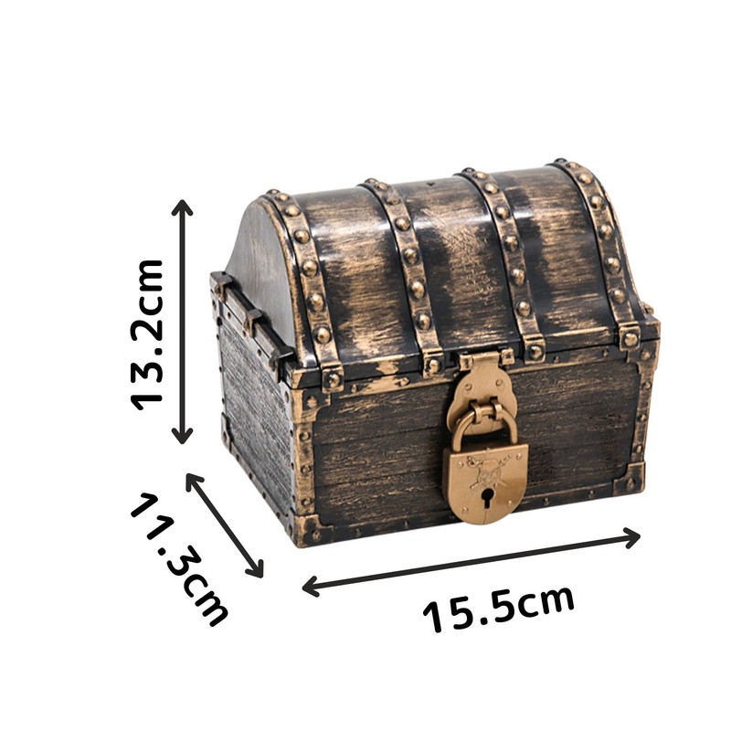 cobalt planet Treasure Box with Key Retro Design Padlock Trinket