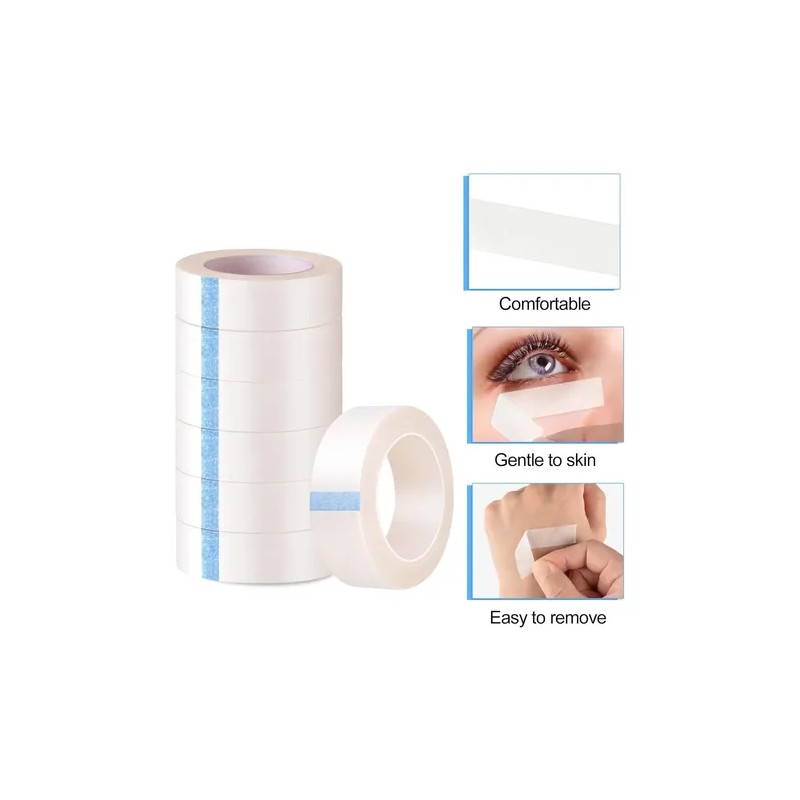12 Cinta Micropore Para Extensión Pestañas 1x1 Sin Pelusa