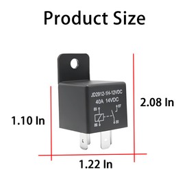 Car Relays 12V 4 Pin 40amp, Spst Model JD2912-1H-12VDC 40A 14VDC, Automotive Switches and Starters, SPST Relay for Car, Truck, Van, Motorcycle, Boat (2)