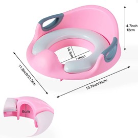 Potty Training Toilet Seat for Boys and Girls with Cushion and backrest,Toddler Toilet Training Potty Seat (Pink)