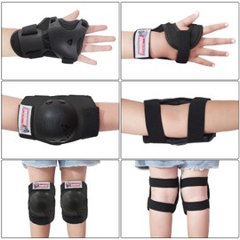 Kids/Youth Knee Pads Elbow Pads Wrist Guards Set for Kids Roller Skates, Scooter, Inline Skating, Cycling, BMX Bike, Skateboard, Riding, And Outdoor Extreme Multi-Sports Protective Gear Ice Skating