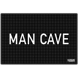 Man Cave 17.7" x 11.8" Funny Bar Spill Mat Rail Countertop Accessory Home Pub Decor Slip Resistant Bar Covering for Craft Brewery Kitchen Cafe Restaurant