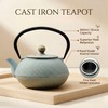 SECHUDO 30.4oz Small Cast Iron Teapot, Tea Kettle for Stovetop