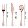 WDF 120 Pieces Rose Gold Plastic Silverware- Disposable Flatware Set-Heavyweight