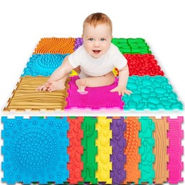 Art3d Sensory Mats for Autistic Children, Pack of 9 Massage Game Mat, Orthopedic Puzzle Play Mats,Textured Sensory Floor Tiles and Pads for Autism, Toddlers Sensory Room Must Haves