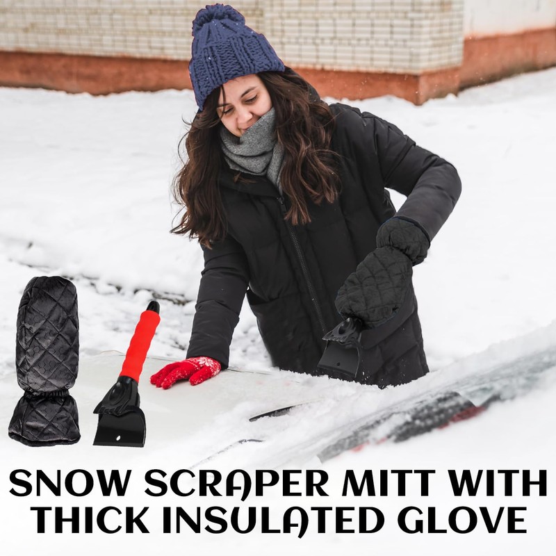 Norhogo 2pcs Glove Ice Scraper for Car Windscreen Set, Ice