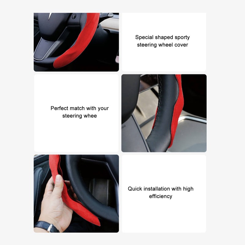 2PCs Car Steering Wheel Cover Segmented Protector Anti Skid Replacement